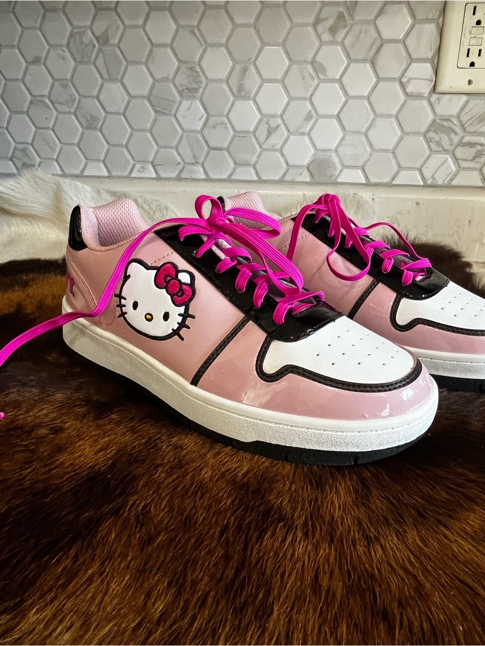 Hello Kitty Hot Pink and Black Sneakers